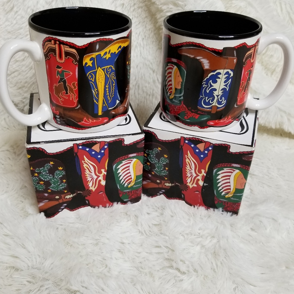 2 potpourri designs mugs "Two steppin" 1993
